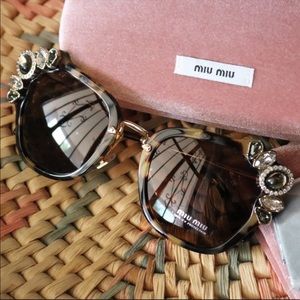 New Miu Miu Embellished Sunglasses